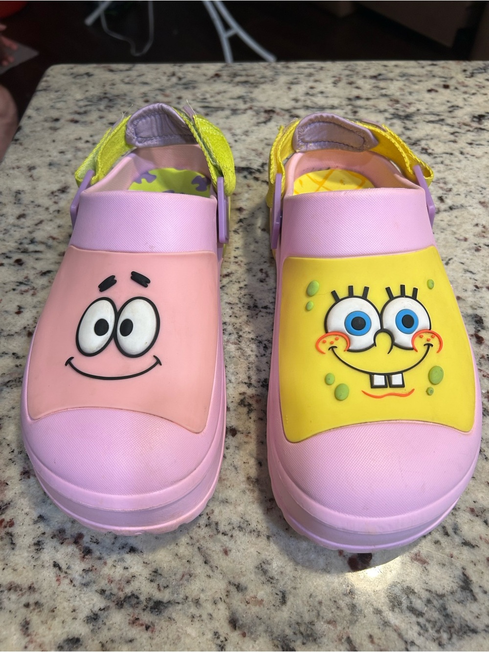 Women’s Sponge Bob and Patrick Cartoon Clog Mules in Pink and Yellow